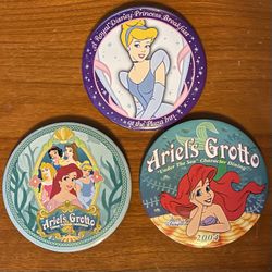 3 Disney DLR Princess Ariel Cinderella Buttons