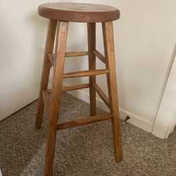 Wood Round Top Stool