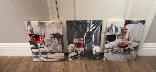 3 pc canvas wall decor 12x16