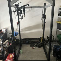 Squat Rack  With Weight And 2 Barbells 