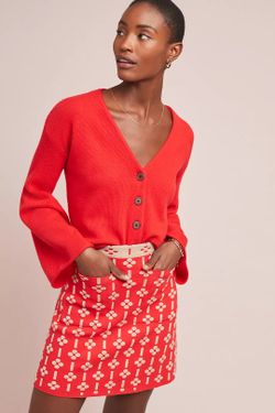 EUC Anthropologie Maeve Red Skirt XS