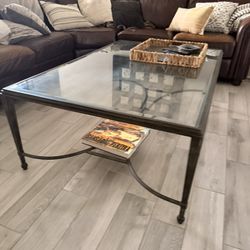 Rectangular Iron/glass Coffee Table 
