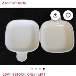 Like New! Corning French White Snack-Its, Square Microwavable Plates, Pair