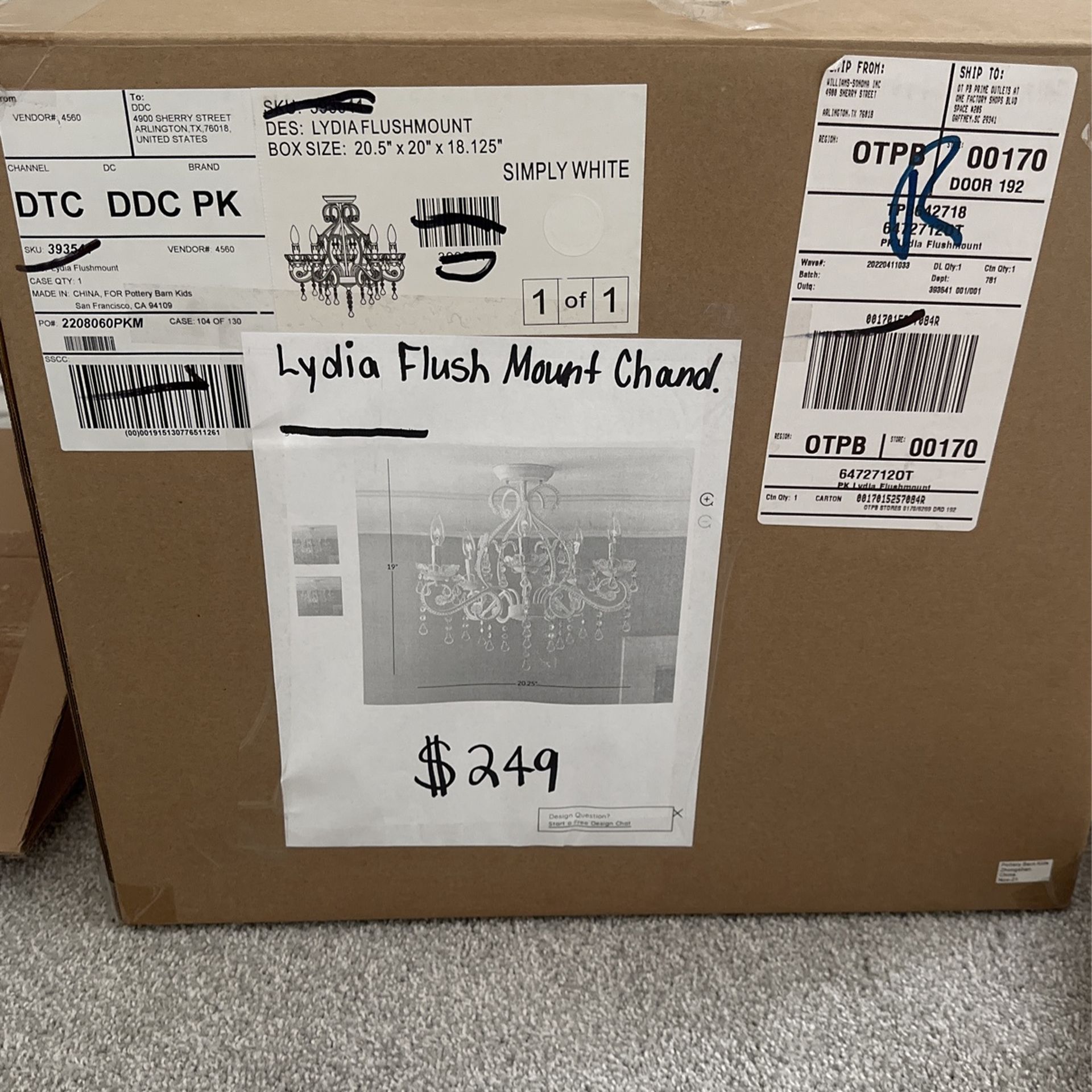 Pottery Barn Lydia Flush Mount for Sale in Greenville, SC OfferUp