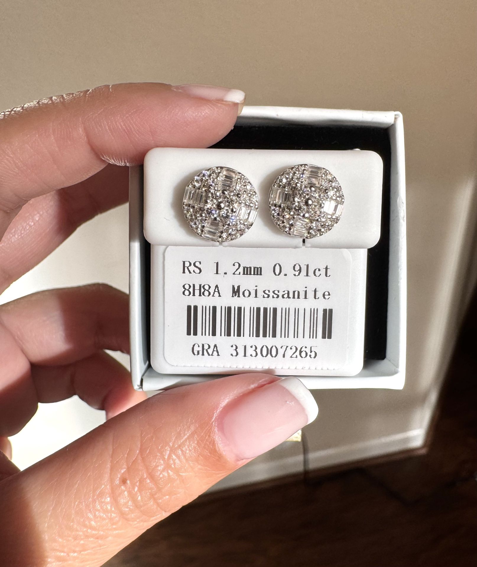 Moissanite 1.82 CT Round Earrings (New)