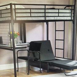 Dorm Style Bunk Bed w/desk, futon, and  chair (what You See Is What You Get) 