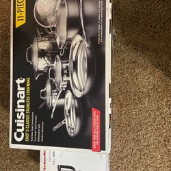 BUNDLE SET CUISINART 11 PIECE NON STICK HEALTHY CERMIC COOKING COOKWARE SET  