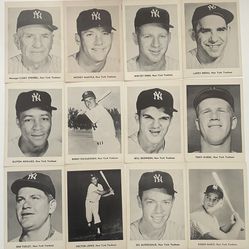 New York Yankees Set Of 12 5X7 Photos Blank-Back $175