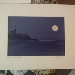 Moonrise at Montauk Point Print