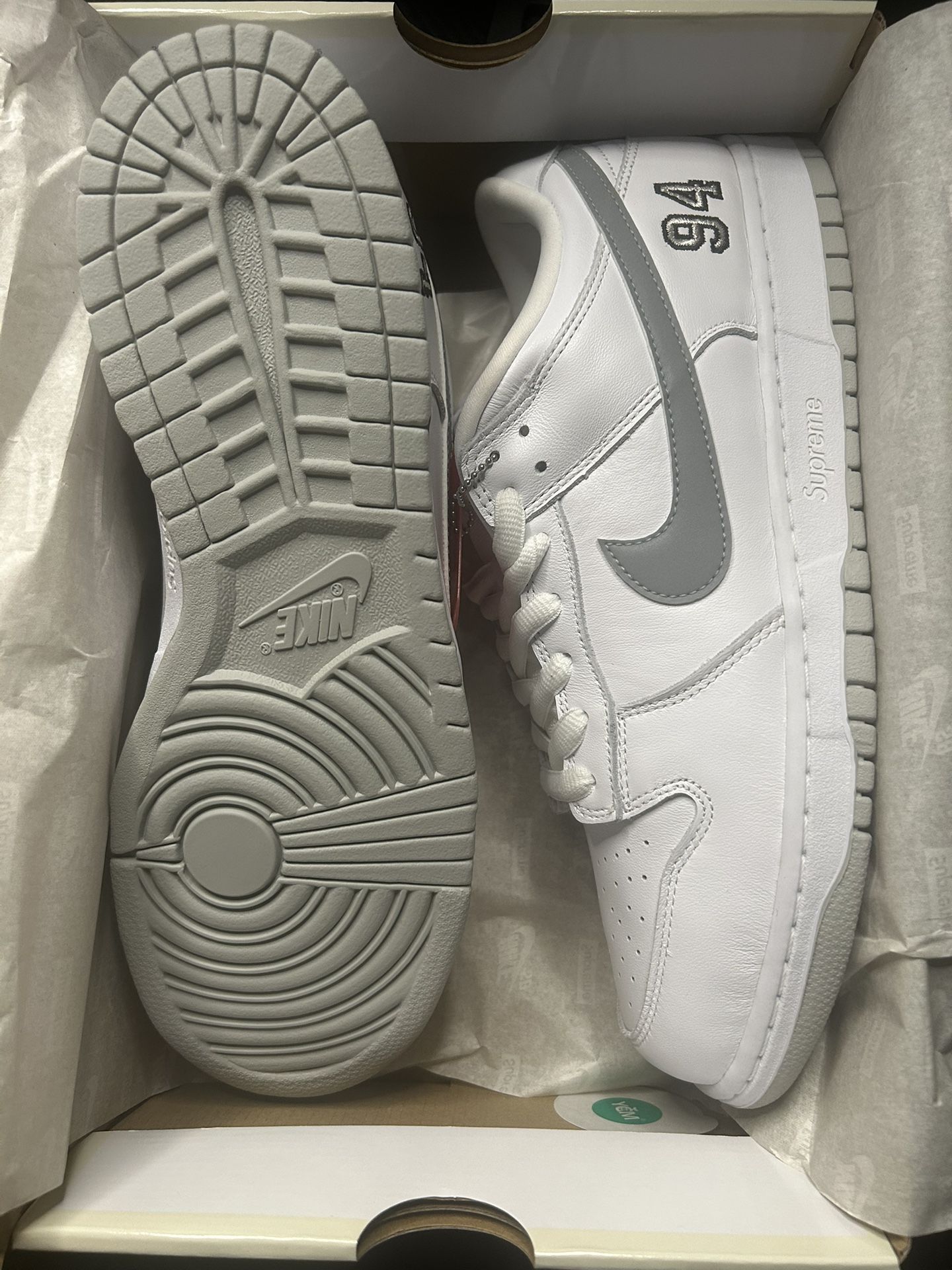 Nike SB Dunk Low Supreme 94 White Size 12 New