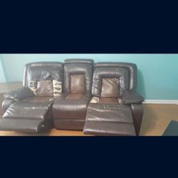 Brown Recliner Sofa Leather