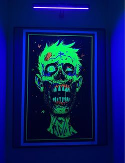 Tony Moore Flocked Blacklight Zombie Poster Signed OBO
