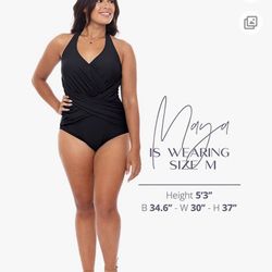 Black Woman's Halter Top Swimsuit Size Medium -brand new 