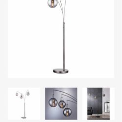 Kaira gun metal 3 light arc floor lamp modern extra tall original price $456