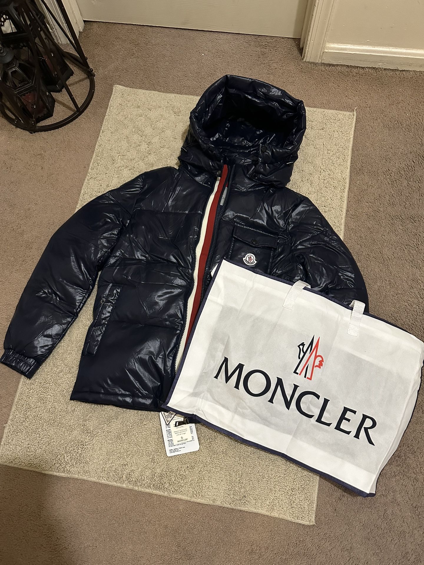 Navy Blue Moncler Puffer Jack