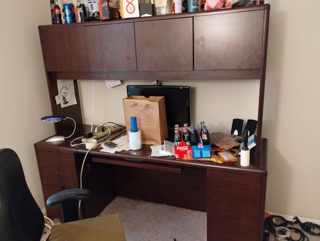 Five Piece Cherry Executive Desk Set