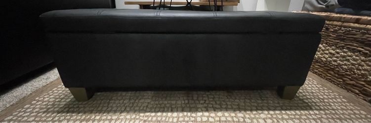 Black leather ottoman MUST GO BY SEPT 12