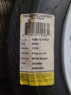 Hi-run Tire wheel assembly asb1053 brand new 80 see label in  photo for all specifications. Any questions just ask