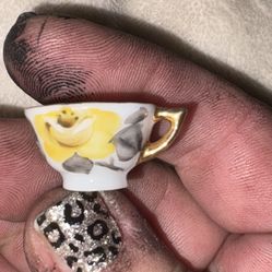 Antique Hand Painted Mini Tea Cup And Saucer 