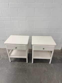 2 IKEA Tyssedal White Nightstands