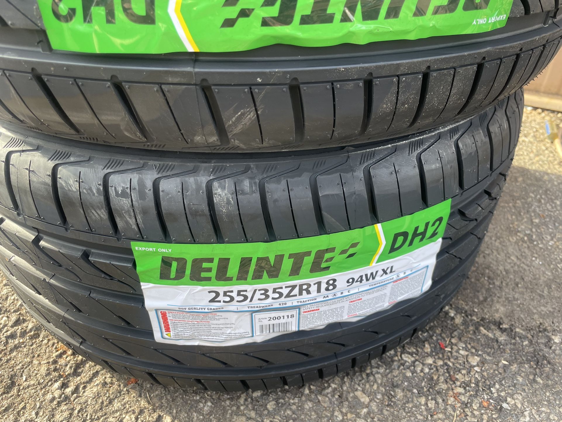 new tires 225/50/18 Delinte tires $105 each tire if you need installation and Ballance will be extra $25 each tire