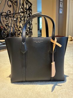Tory Burch Perry Black Leather Tote – New, Never Used
