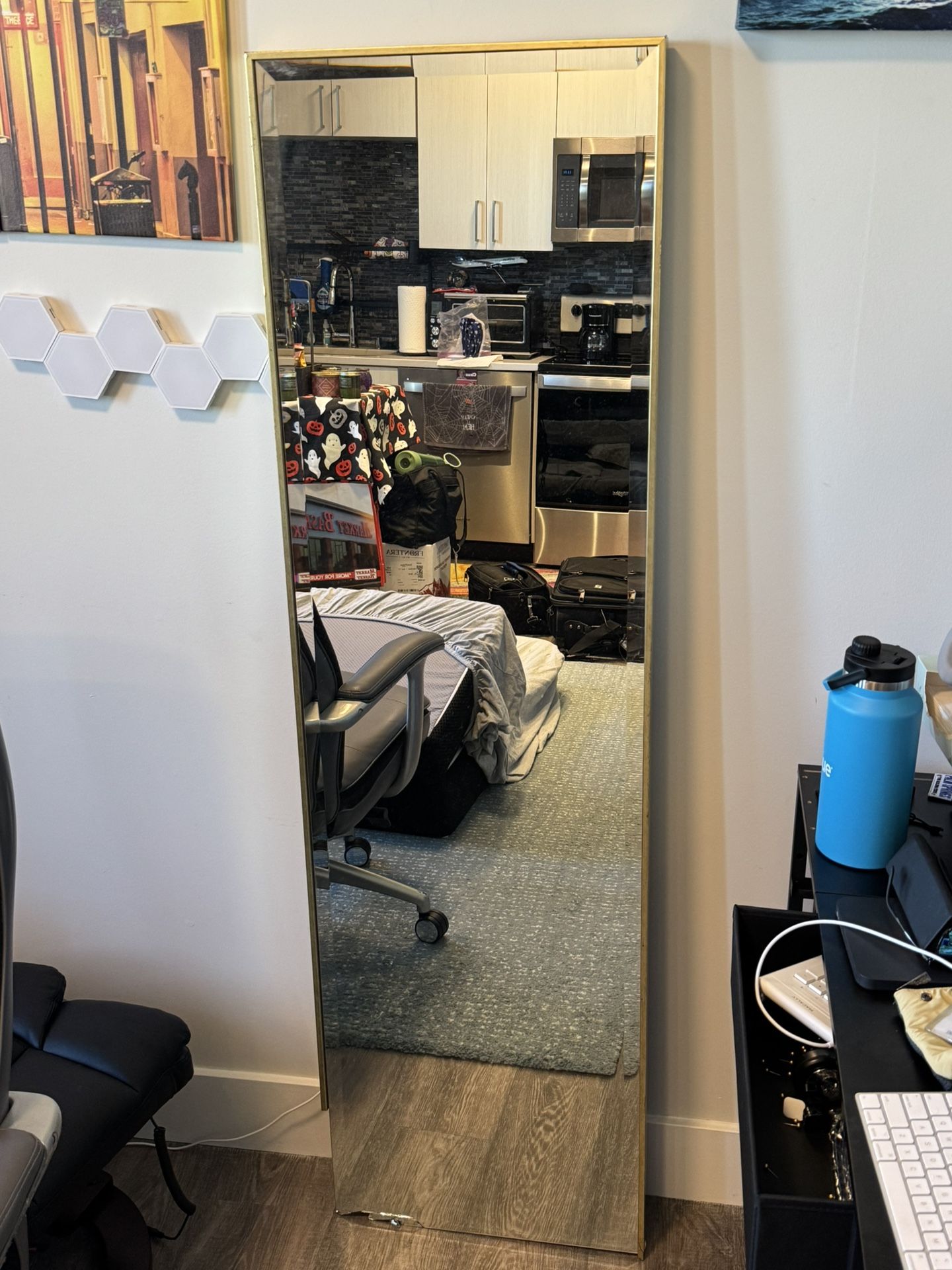 Full Length Mirror Gold Frame With Kickstand