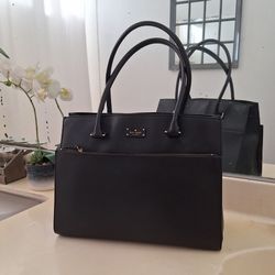 Kate Spade Black Leather Tote Bag