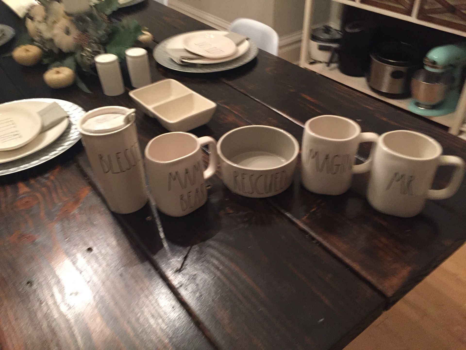Rae Dunn NWT mugs, dog bowl, etc