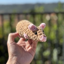 Crochet Brown Rat 🐀 handmade 🧶 crochet 🧶 plushie
