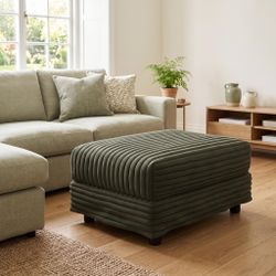 Homy Casa Triton Plush Corduroy Ottoman 31.5" Versatile Footrest for Living Room, Bedroom, Office Open Box