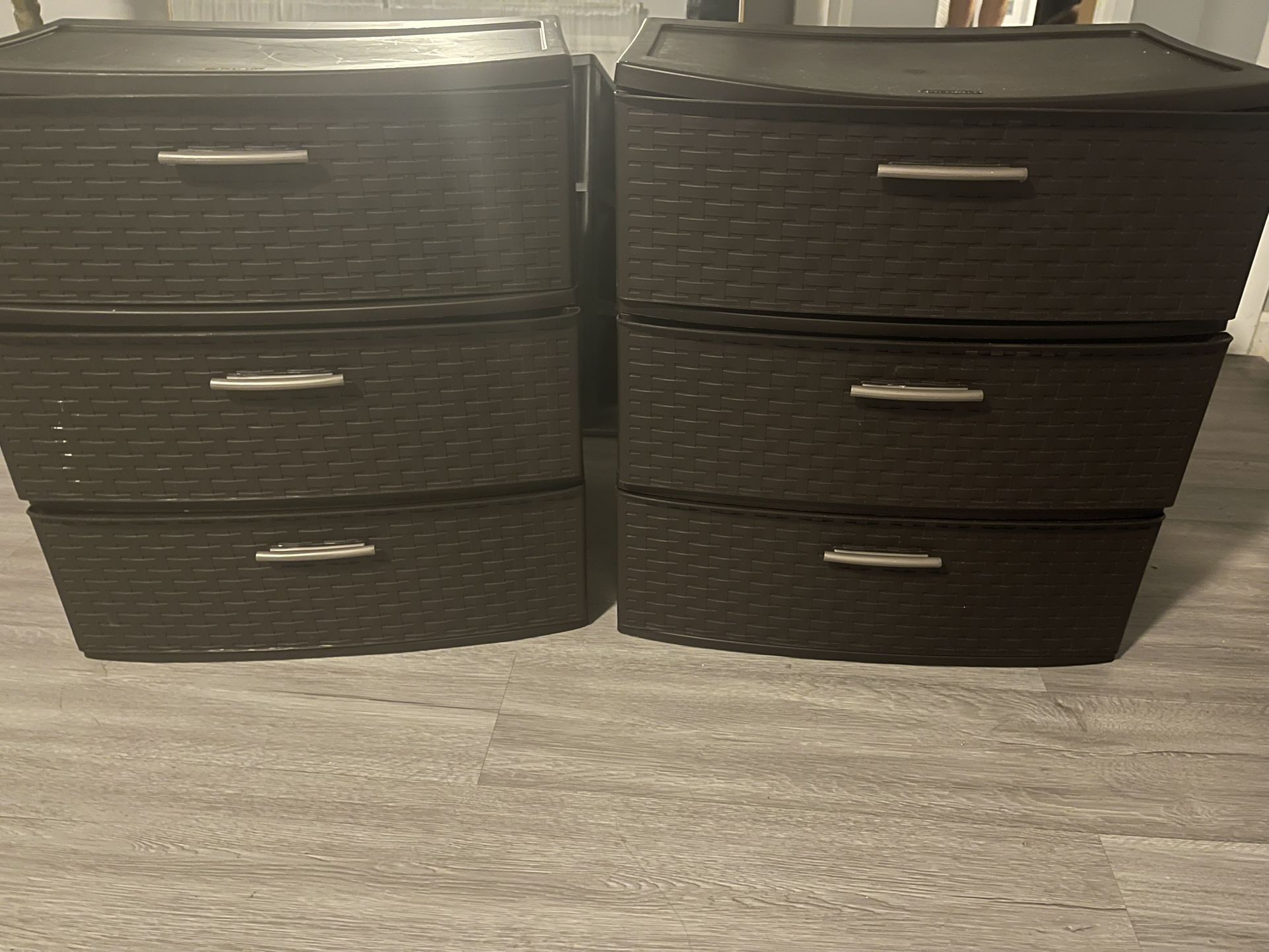 Sterilite Dark Brown Plastic Storage Bins Drawers Not Free