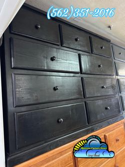 Nine drawer black pinewood chest cajonera Comoda mueble de Pino