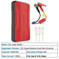 Emergency Jump starter for cars trucks suvs light work trucks mowers new