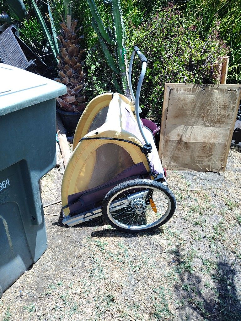 Bicycle Trailer Good Shape Faded A Little Bit Sitting Out In The Sun