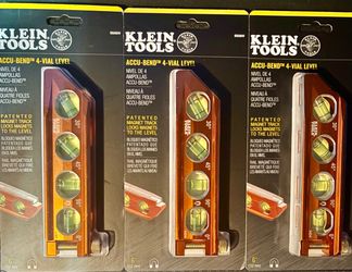 $15 EACH!!  $40 set of 3.  Klein Tools Accu-Bend 4-Vial Level