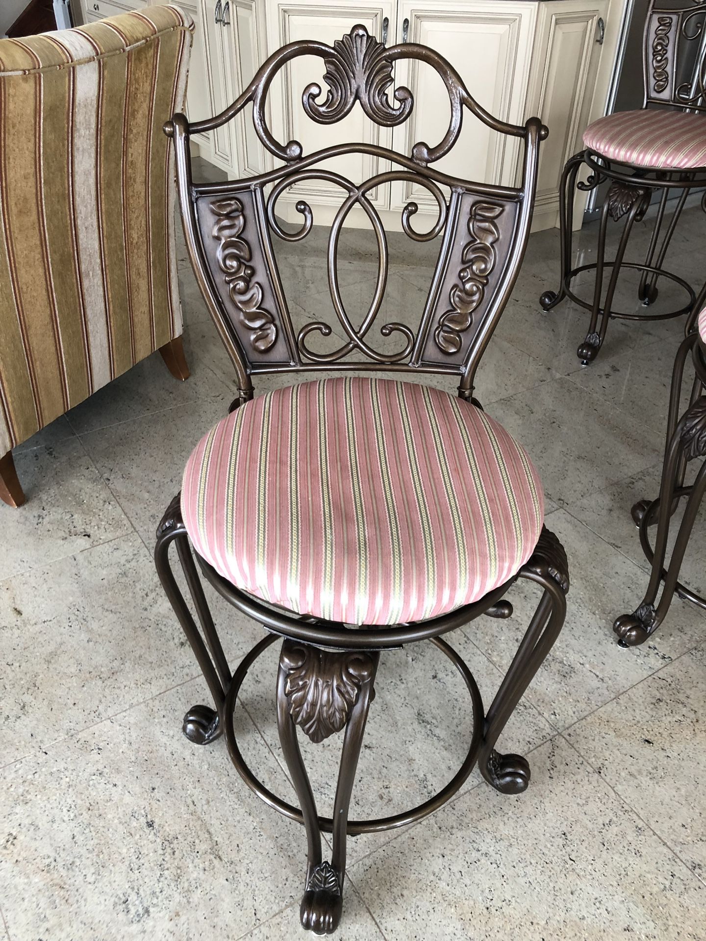 Set of 3 rod iron bar stools