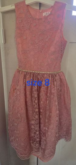 Dress girl pink party wedding beige  birthday grad  summer princess