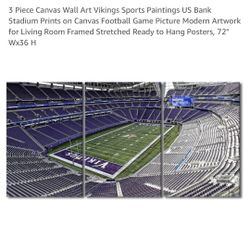 Vikings Stadium 3 Piece Canvas Art