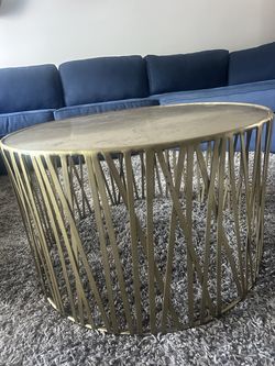 Brass round coffee table