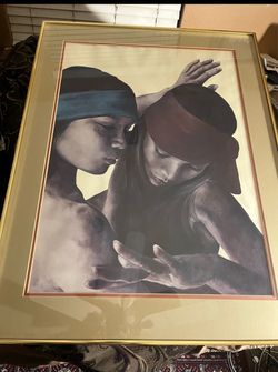 Native American Potrait. Popo and Rubylee signed lithograph