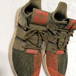 Adidas Prophere Sneakers Olive Green Orange Athletic Running Shoes