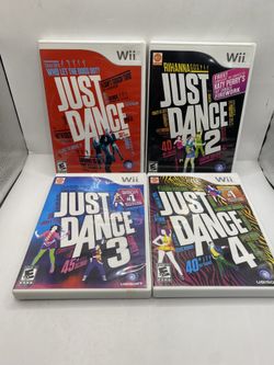 Just Dance 1 Through 4 Lot Nintendo Wii JD 1,2,3,4 Tested Authentic Complete
