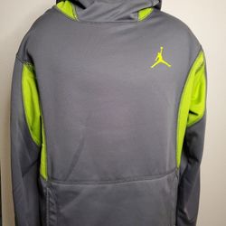 Youth JORDAN  Dark Grey Therma Fit Hoodie Sweatshirt Pullover Size Large