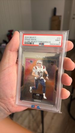 Drake Maye Rookie PSA 9 – 2024 Select Score Throwback Patriots RC