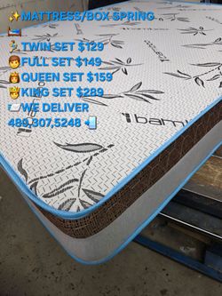 Queen bed and box spring 😴 mattress and box spring