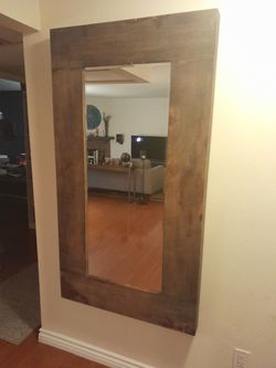 Large Wood-Framed Mirror