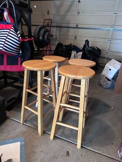 Set of Wooden Bar Stools
