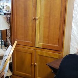 Solid Wood 40"W Armoire TV Entertainment Center

