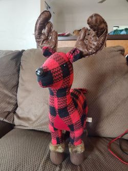 Red And Black Checkered Flannel Reindeer